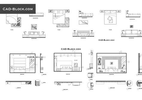 Bedroom CAD Blocks free download.